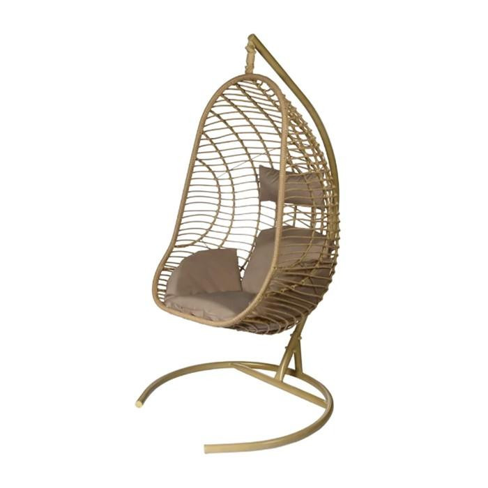 Кресло подвесное Екатерина бежевое (бежевая подушка)