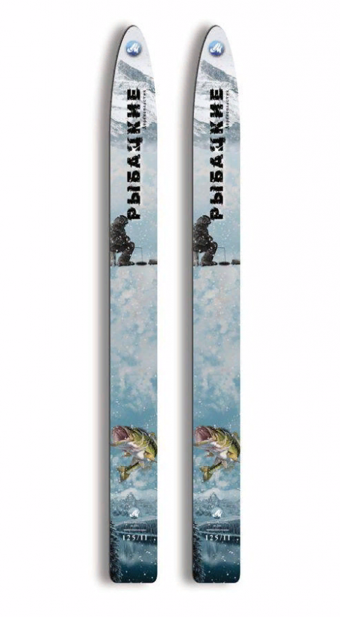 Лыжи РЫБАЦКИЕ, дерево, длина 125 см, ширина 110 мм