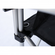 Tramp кресло раскладное с жесткими подлокотниками (черный/серый)