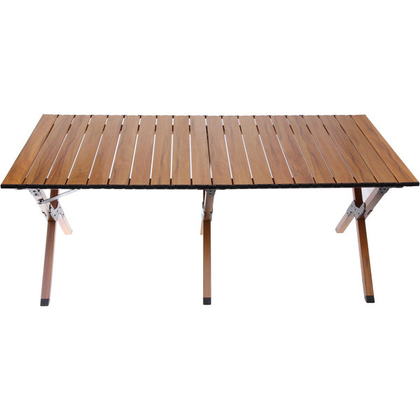 Стол кемпинговый складной, 114*59*43 см, цвет: светлое дерево, каркас алюминий