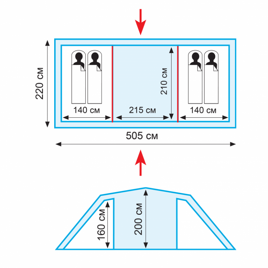 Палатка Brest 4 v2, цвет зеленый, Tramp