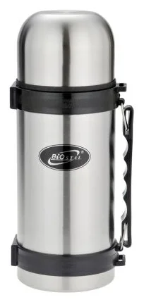 Термос Биосталь с узкой горловиной, пробкой с кнопкой и ручкой, 1,5 л