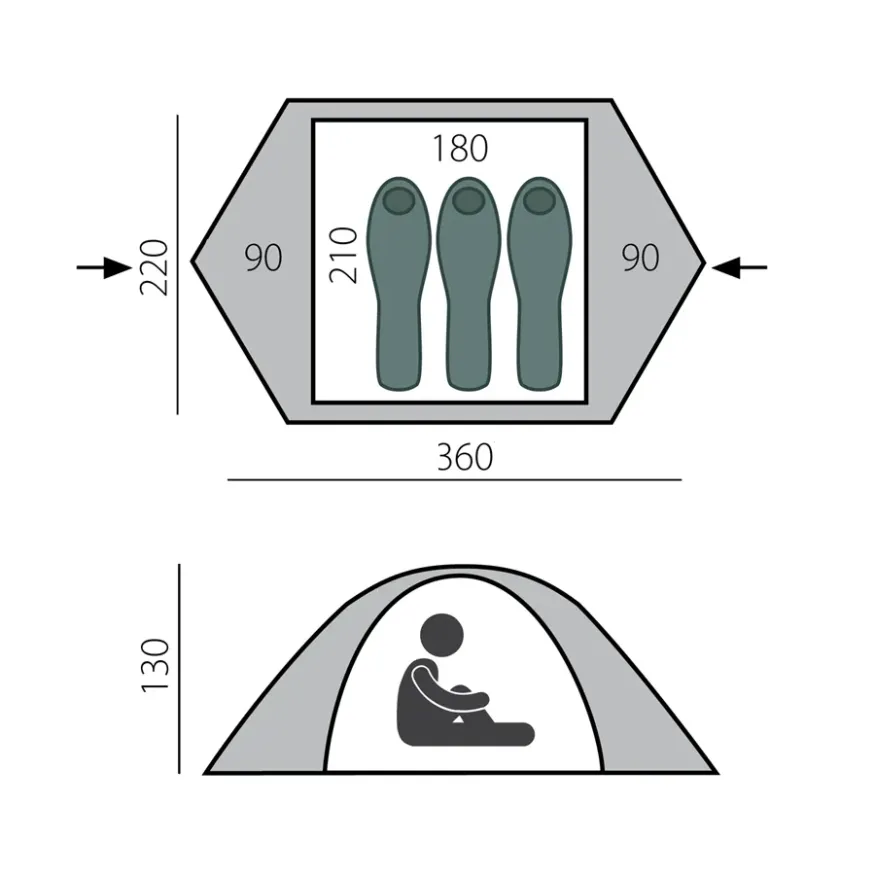 Палатка Solid 3, зеленая, Btrace